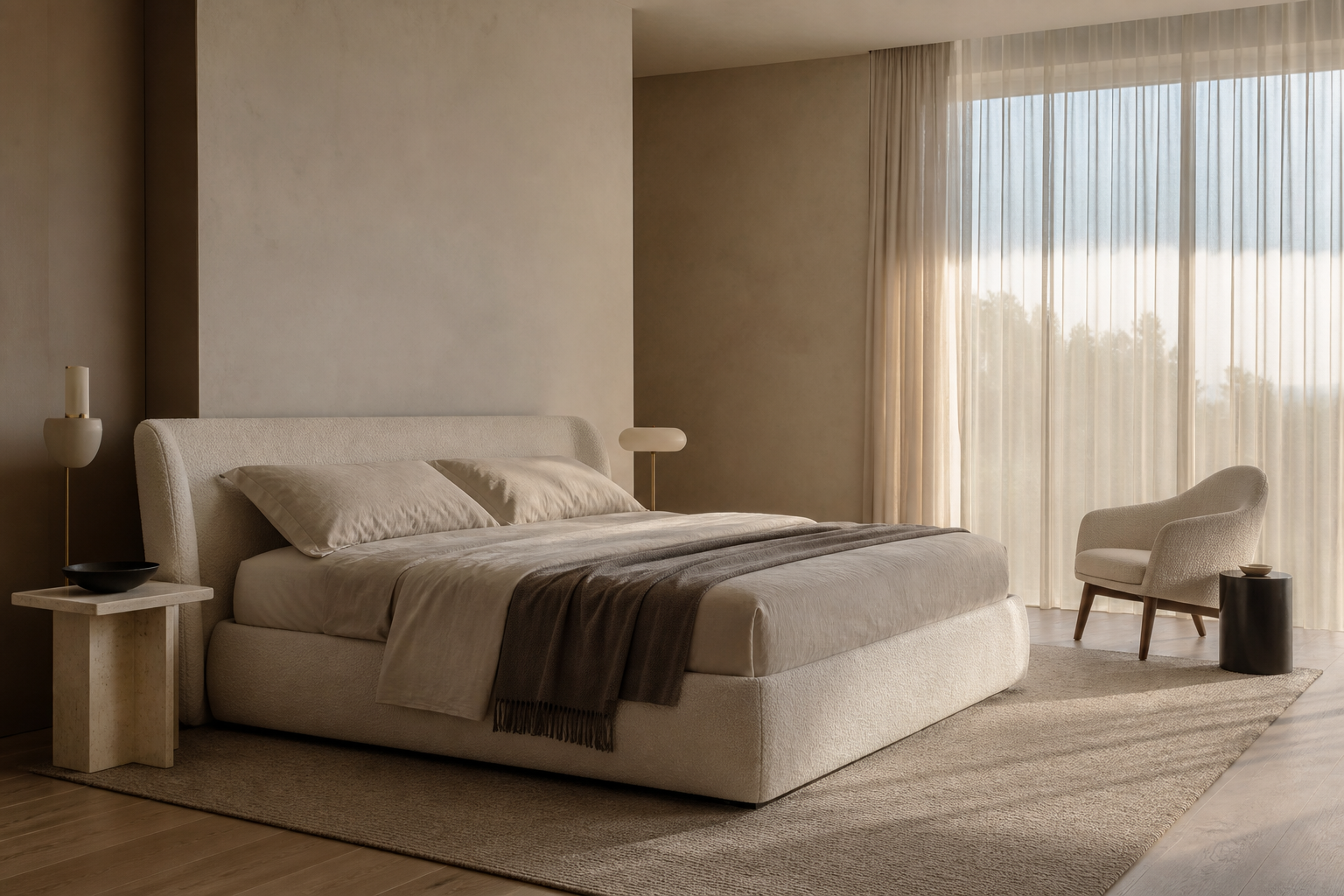 VIATA LIVING warm minimalist bedroom furniture concept